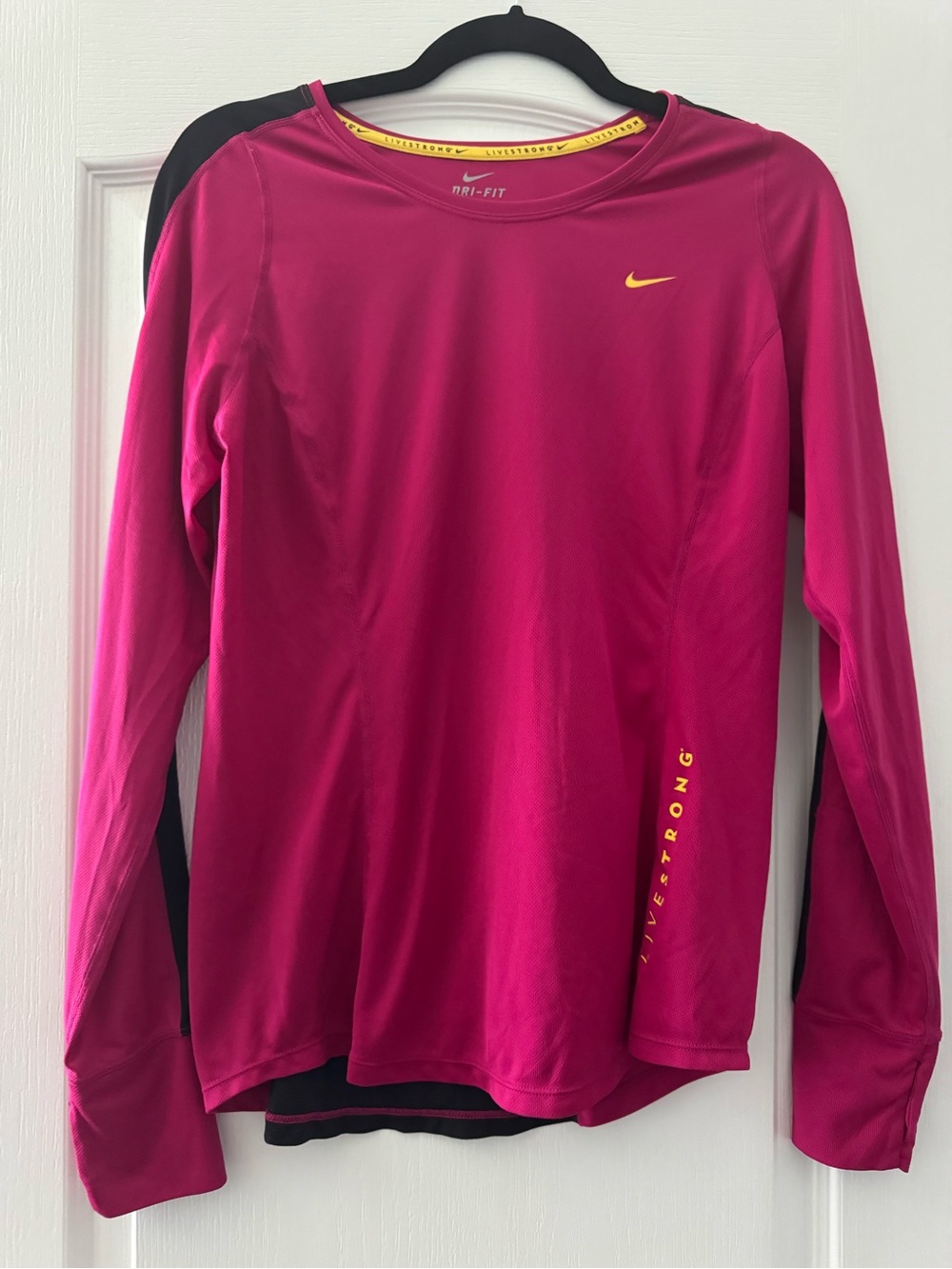 Nike Women’s Dri-FIT Long Sleeve Top - Magenta with Yellow Accents